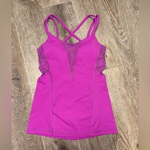 lululemon athletica exquisite tank ultraviolet Crossback Tank with Mesh V-Insert